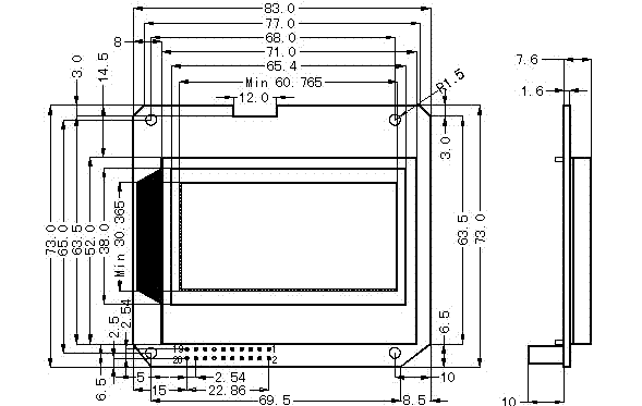 SMG12864T��(bi��o)��(zh��n)�D���c(di��n)�Һ���@ʾģ�K(LCM)��ʾ��DƬ